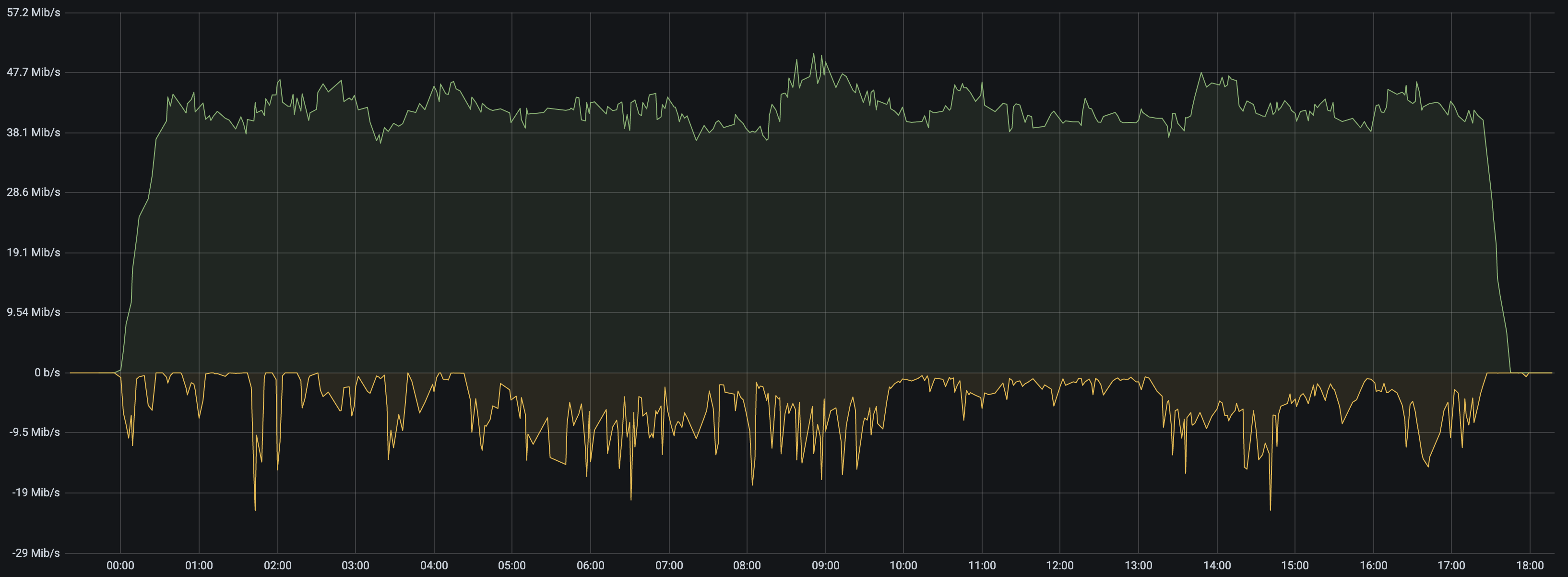 A traffic graph of the host