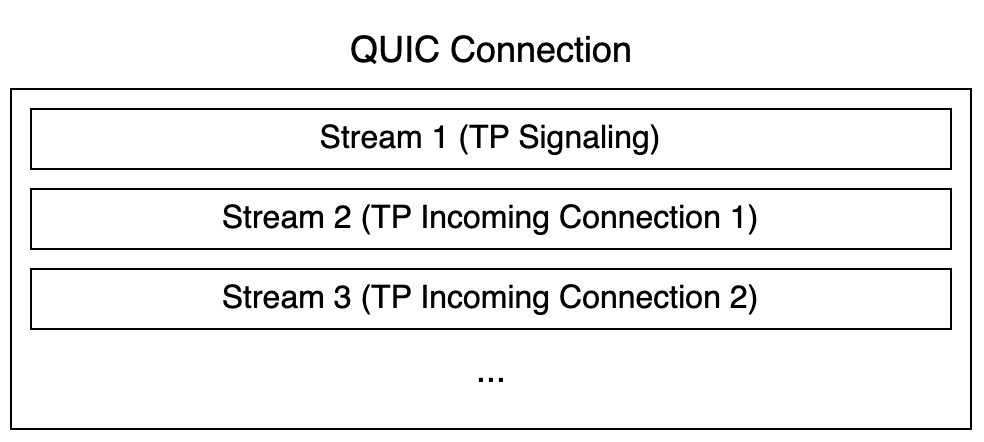 TP utilizes QUIC multiplexing