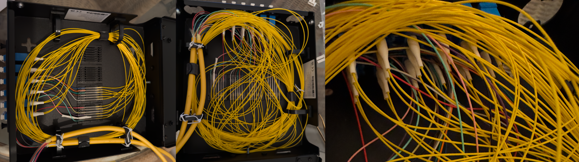 A mess of fiber cables